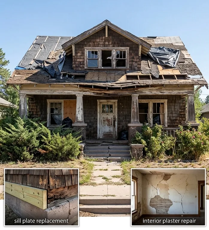 Leroux Street Craftsman Restoration, before